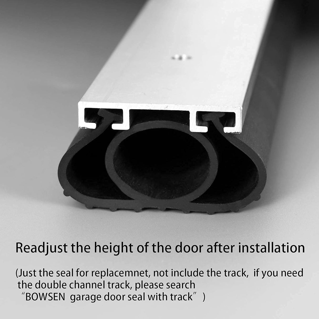 BOWSEN Garage Door Bottom Seals Weatherproof Weather Stripping Threshold Buffering Sealing High Performance EPDM Rubber Resistance Gasket Black 1/4 Inch T-End, 16FT Long