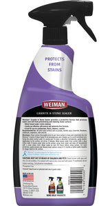 Weiman Granite & Stone Sealer Spray - Protects Kitchen Countertops, Sinks, Showers, Vanities & Floors From Stains - For Granite, Quartz, Marble, Tile, Limestone, Slate - Water Based, 24 oz