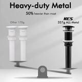 KES Bathroom Sink Drain Without Overflow Vessel Sink Lavatory Vanity Pop Up Drain Stopper Matte Black for 1.6"-1.9" Sink Hole, All Metal Rustproof Brass and 304 Stainless Steel, S2008D-BK