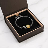 Love You This Much Sentimental Niece Gift from Aunt | 18k Gold Sunflower Bracelet | Meaningful Present for Niece | Christmas Gift Ideas for Aunt (Sunflower Bracelet)