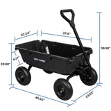 BILT HARD 900 lbs Poly Garden Dump Cart, 5 Cu.Ft Wheelbarrow Cart with 10" All Terrain Wheels & Quick-Release System, Heavy Duty Utility Wagon for Yard, Farm & Garden