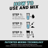 HELIMIX 2.0 Vortex Blender Shaker Bottle Holds upto 28oz | No Blending Ball or Whisk | USA Made | Portable Pre Workout Whey Protein Drink Shaker Cup | Mixes Cocktails Smoothies Shakes | Top Rack Safe