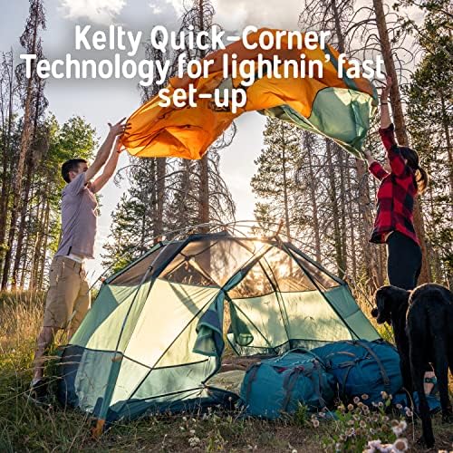 Kelty Wireless Freestanding Car Camping Tent, 2 4 or 6 Person Sleeping Capacity, Two Doors + Two Vestibules, Campground Festival Backyard Shelter, 2022