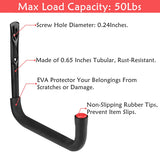 Naikozmo Garage Storage Ladders Hooks, 6 Pack Heavy Duty Utility Hanger, 9.8IN Wall Mount Rack Safely Holds 50 Pounds