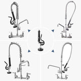 Pre Rinse Sprayer Commercial Sink Sprayer Head,1.42GPM Spray Valve Dish Nozzle with Ergonomic Handle, Faucet Parts for Commercial Kitchen Faucet,Chrome Finished（Black）