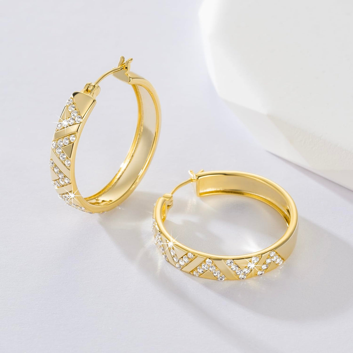 SANDRA REDD 14K Gold Hoop Earrings for Women 14K Gold Earrings for Women