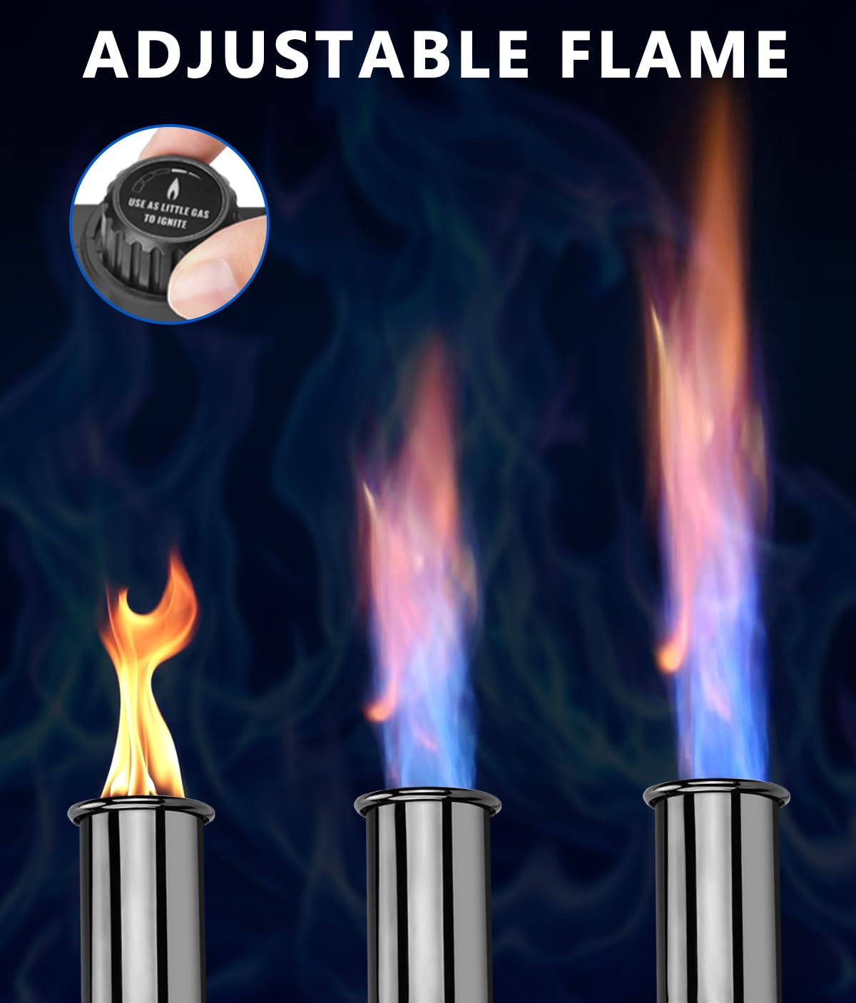 Powerful Propane Torch with Detachable Design, Kitchen Blow Torch Gun with Adjustable Flame, Torch Burner Flamethrower for BBQ, Charcoal Lighter, Campfire, Weeding (Tank Not Included)