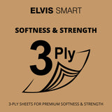 Elvissmart Bamboo Toilet Tissue, 3-Ply, 250 Sheets per Roll, Pack of 40 – Strong and Flexible, Tree-Free, Septic Safe, Natural and Gentle for Comfortable Daily Use