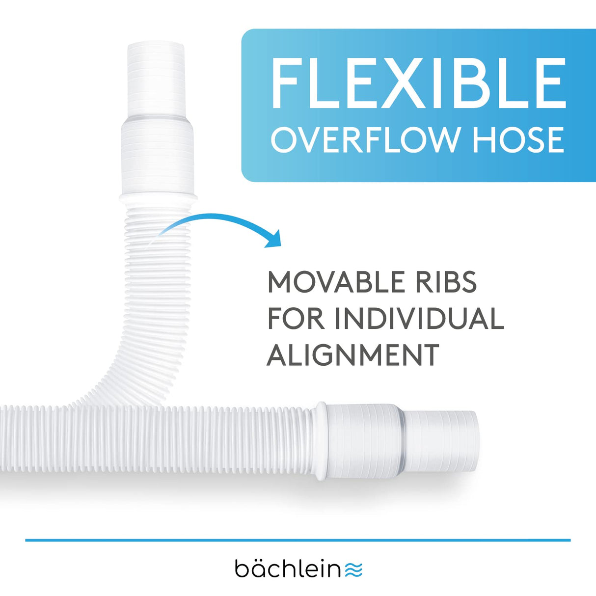 Bächlein Flexible Tubular Siphon for Kitchen Sink - Odour Trap with Double Appliance Connection - Siphon for The Kitchen Sink