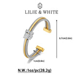 LILIE&WHITE Gold Bracelets For women With Cubic Zircon Chic Gold Bangle