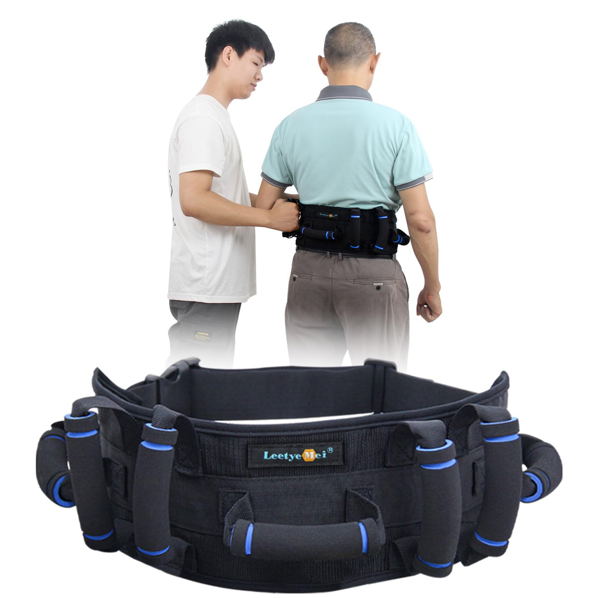 Leetye Mei Gait Belts Transfer Belt for Seniors with 7 Handles, Gate Belt for Elderly Lift Belts Quick Release Buckle, Medical Nursing Safety Belt Patient Assist - Bariatric, Elderly, Physical Therapy