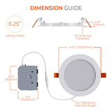 HALO HLB 6 inch LED Recessed Lighting Canless Dimmable Wet Location Selectable Lumens and Selectable Color 27/30/35/40/5000K 4-Pack Indoor Outdoor Soffit Ceiling Lights HLB6LSFS5-4PK