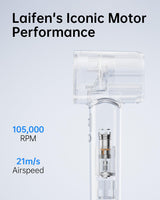 Laifen Hair Dryer SE, 200 Million Negative Ionic Blow Dryer with 105,000 RPM Brushless Motor 1400W Powerful Fast Drying High-Speed Low Noise Hairdryer with Magnetic Attachments