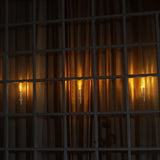 Homemory 6 Pcs Window Candles With Sensor Dusk to Dawn - Ivory Stripped Candlesticks With Suction Cups, Roman Column Battery Operated Flameless LED Taper for Christmas