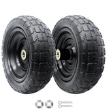 10-Inch Solid Replacement Tire and Wheel 4.10/3.50-4" - Flat Free Tires for Cart, Dolly, Hand Truck, Generator, Lawnmower, Garden Wagon with 5/8” Axle Bore Hole - Double Sealed Bearings (2)