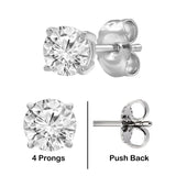 Belacqua 1/2 Carat Round Lab Grown Diamond Stud Earrings in 14K White Gold