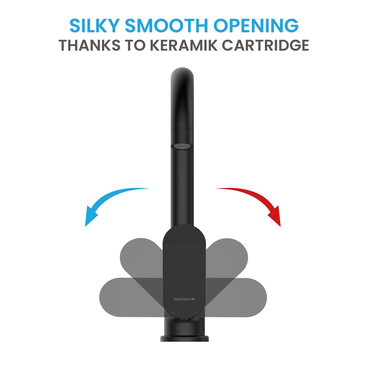 Bächlein Kitchen Faucet Matt Black - Sink Tap with 360° Swivel Spout, Modern Water Tap