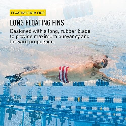 FINIS Long Floating Swim Fins - Training Fins for All Ages - Improves Kick Technique & Body Position