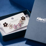 925 Sterling Silver Stud Earrings, Cute Flower Ear Studs for Women, White/Black/Rose Gold Plated, Stud Earrings Jewelry Gift (3pcs)