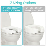 Vive Toilet Seat Riser for Seniors - Universal Fit - Raised Toilet Seat Cushion with High-Density Foam for Elongated & Standard - Firm Handle, Cushioned & Padded - Elevated Medical Handicap Lifter