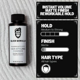 Slick Gorilla Hair Styling Powder for Men, Texture Powder 0.70 oz (20g)