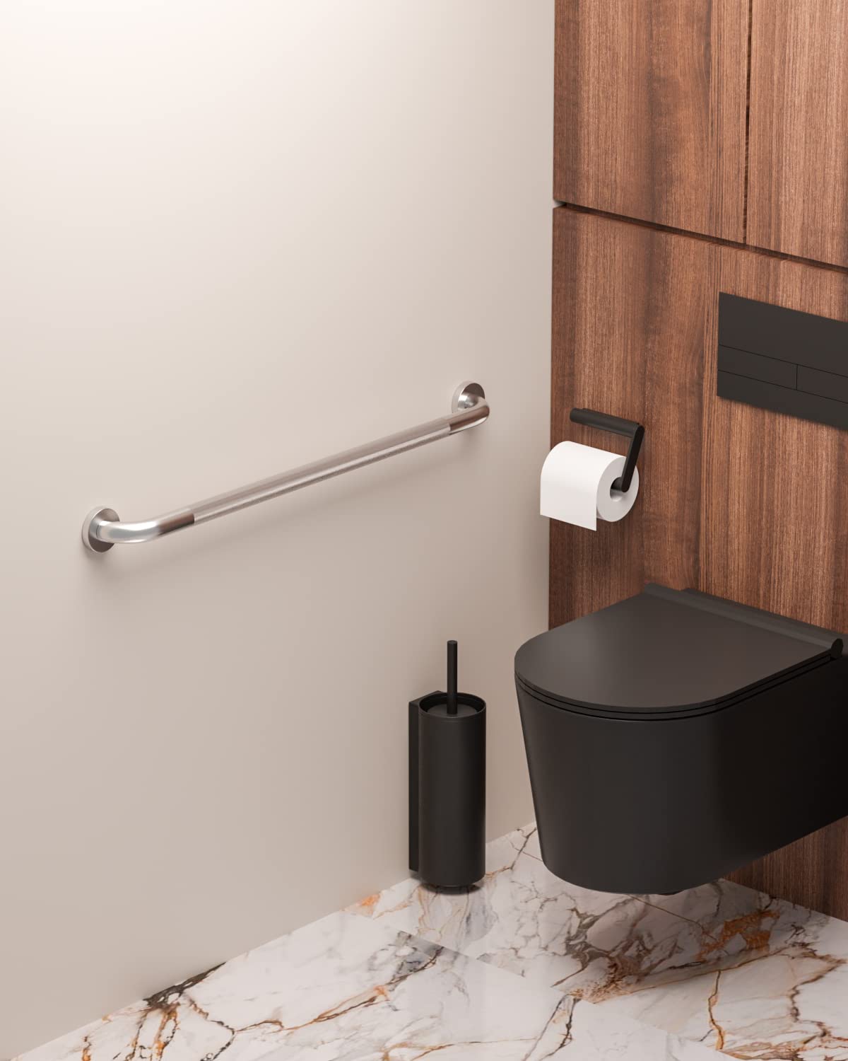 32 Inch Anti Slip Shower Grab Bar, Munzong Stainless Steel Bathroom Grab Bar, Satin Brushed Nickel Knurled Bathroom Balance Bar,Safety Hand Rail Support Handicap Elderly Senior Assist Bath Handle