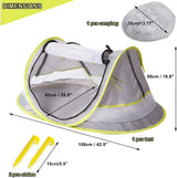 Poray Portable Baby Beach Tent with UPF 50+ Sun Shelter,Mosquito Net and Sunshade, Ideal Pop Up Kids Travel Tent with Carry Bag & 2 Stakes,Outdoor Indoor Play and Sun Protection