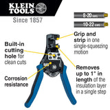 Klein Tools 11063W Wire Cutter/Stripper, Heavy Duty Automatic Tool for 8-20 AWG Solid and 10-22 AWG Stranded Electrical Wire