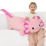 BENINY Large Axolotl Plush Toy, 39" Giant Hot Pink Axolotl Stuffed Animal Plush, Big Huggable Toys Gift for Girls Kids, Long Squishy Pillow for Holiday Birthday Christmas