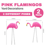 4E's Novelty 2 Pink Flamingos Yard Decorations - Extra Large 24" Flamingos Yard Ornaments - Pink Flamingos for Yard Sculptures & Statues - Lawn Flamingos Outdoor Garden Decor, Weather Resistant