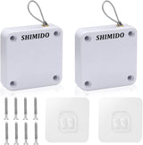 SHIMIDO Upgraded Punch-Free 1000g Automatic Screen Door Closer, Sliding Screen Auto Door Closer with Steel Drawstring for Bathroom, Bedroom, Study Room etc. (2 Pack White)