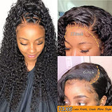 Ladoux Kinky Curly Lace Front Wigs 13x6 HD Lace Front Kinky Curly Wig for Women 180% Density Pre Plucked With Baby Hair Afro Kinky Curly Human Hair Wigs 20Inch Kinky Curly HD Lace Front Human Hair wig
