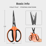GROWNEER 6 Packs Trimming Scissors Teflon Coated Non Stick Blades Pruning Shears Gardening Hand Pruning Snips with Straight Stainless Steel Precision Blade