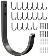 Josmimic 20-Pack Wall Hooks for Hanging Towel/Coat - 22LB Screw in Metal Hanger Wall Mount, for Outdoor, Closet, Door, Bathrooms, for Backpack, Robe, Black