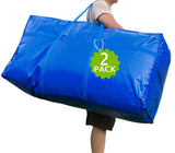 66 Gallon Extra Large Storage Bags, Huge Moving Bags Heavy Duty with Zipper and Stronger Handles, Big Foldable Duffle Bag for Travel, Storage Totes Moving Boxes for College, Christmas Tree,Blue,2 Pack