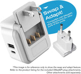 Ceptics India, Maldives Power Plug Adapter Travel Set, 20W PD & QC, Safe Dual USB & USB-C 3.1A - 2 USA Outlet - Compact - Use In Pakistan, Nepal, Bangladesh Includes Type D, Type C SWadAPt Attachments