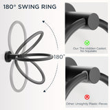 FORIOUS Toilet Paper Holder Wall Mount, SUS304 Stainless Steel Double Post Pivoting Tissue Roll Holder and Hand Towel Ring Set for Bathroom, RV, Bathroom Hardware Accessories Set, Matte Black