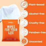 HyperGo XL Body Wipes for Women & Men – 12" x12" Rinse-Free Full Body Cleansing Wipes 2-20 Count Packs - Unscented | Biodegradable, Hypoallergenic, Aloe-Infused | Gym, Festival, Camping Essentials