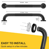 FANHAO 2 Pack Shower Grab Bar, 16 Inch Stainless Steel Bathroom Grab Bar with Anti-Slip Knurled Grip, Shower Handle Bath Handle, Safety Bars for Shower Chair Bench, Senior, Elderly, Handicap