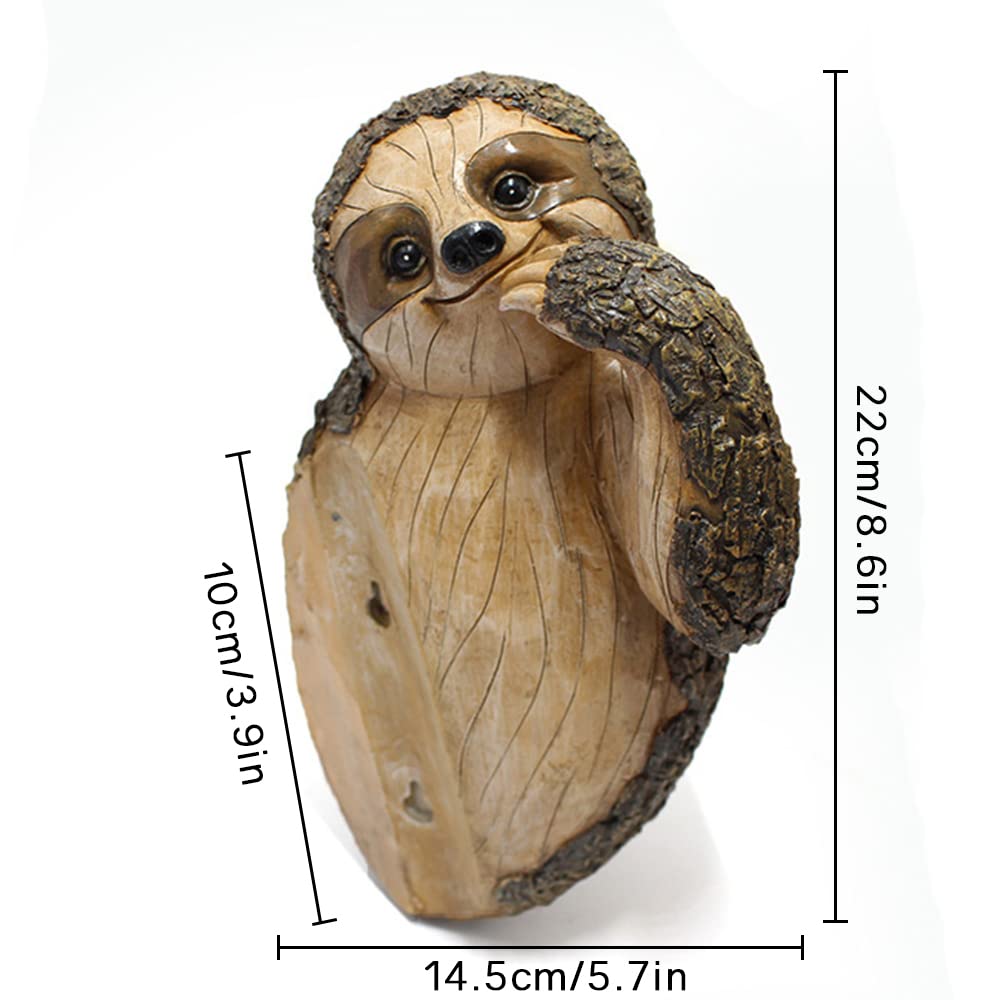 Colomix Sloth Tree Hugger, Spring Outdoor Yard Decorations, Resin Garden Sculpture Ornament, Tree Peeker Statue, Garden Decor Sloth Gift for Housewarming, Handmade with Details, Durable & Waterproof