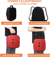 Portable Collapsible Stool Set - Heavy Duty Square Collapsible Stool + Thick Seat Cushion - 550lbs Load Capacity for Camping Travel Picnic Gardening (Red/Black)