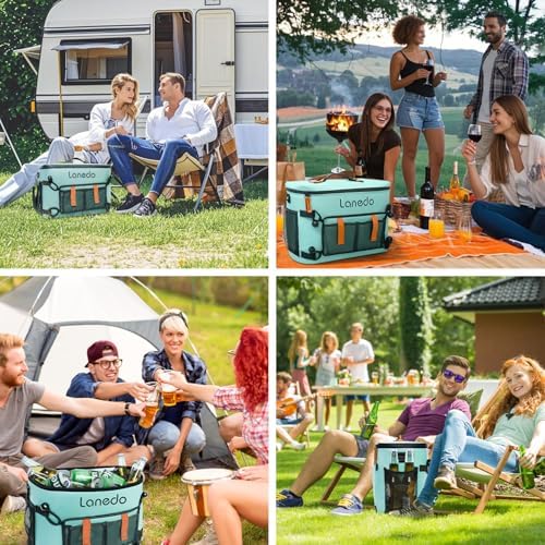 Deep Freeze Cooler Soft Sided Cooler Bag, 34 Can Collapsible Insulated Ice Chest, Large Leakproof Camping & Travel Cooler for Kayaking & Beach