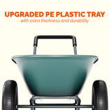 IDZO Upgrade 2 Wheel Wheelbarrow, Yard Cart with Padded Handlebar, 14 Inch