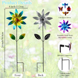 Sunnylight 4 Packs Wind Spinner Outdoor, Pinwheels for Yard and Garden, Metal Flower Decorative Garden Stakes for Lawn Patio Porch Decor