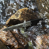 GVDV Folding Pocket Knife with G10 Handle, 7CR17 Stainless Steel EDC Knife with Safety Liner Lock, Hunting Camping Hiking Fishing Knife for Men Women, Silver