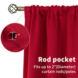 BGment Red Blackout Curtains 63 Inches Long for Bedroom - Thermal Insulated Drapes with Rod Pocket Room Darkening Christmas Decorative for Living Room, 42 x 63 Inch, 2 Panels