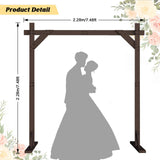 HeyMate Wedding Arch -7.48FT Square Wooden Wedding Arches for Ceremony, Wood Arbor Backdrop Stand for Proposal Wedding Party Scene, Birthday Party, Bridal Shower, Garden, Outdoor, Rustic Decorationsz