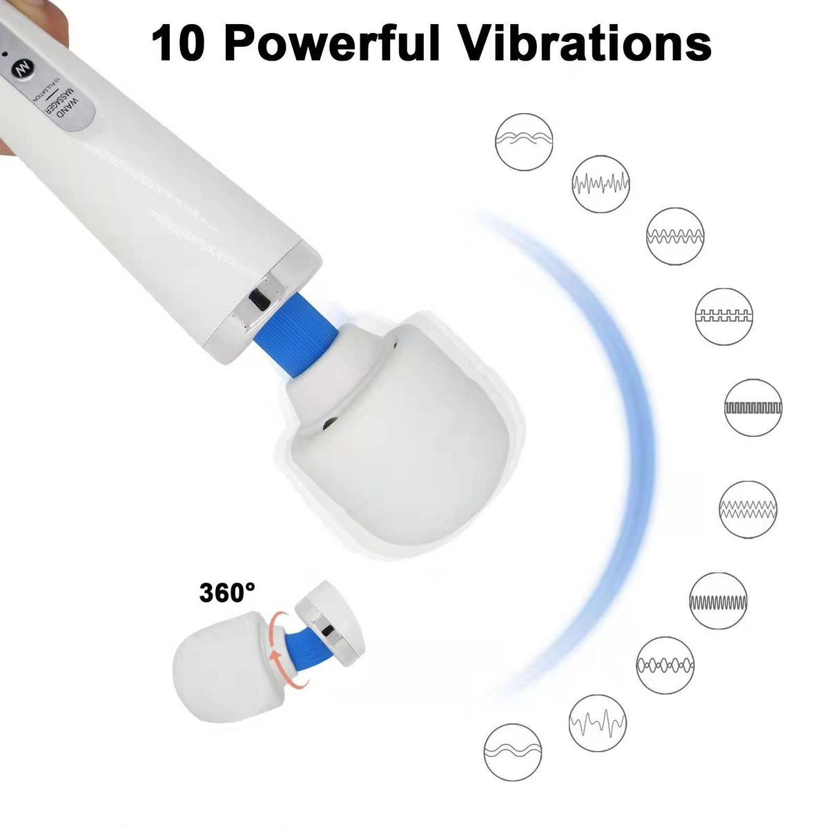 Babalake Cordless Hand Held Massager for Sore Muscles - Rechargeable Deep Tissue Percussion Wand, Neck Back & Shoulder Pain Relief, 10 Modes 5 Speeds, Portable & Wireless Electric Muscle Massagers