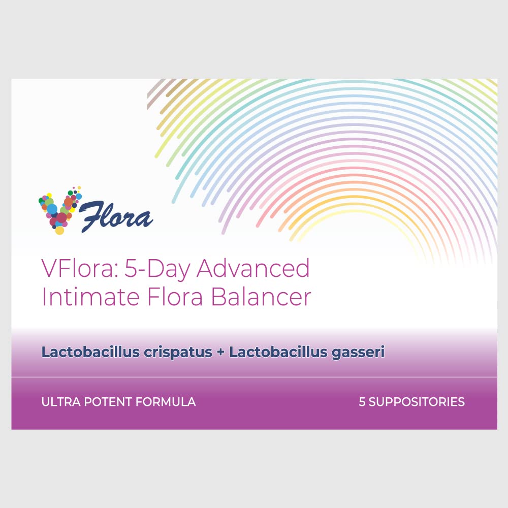 VagiBiom 5-Day Vflora (Lactobacillus crispatus + L. gasseri) to Balance Intimate Flora. Nourish and Nurture Good Flora for Skin Health. Ultra Potent 100% Natural Vegan (5 Suppositories)