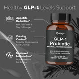 Vjningu GLP-1 Probiotic - 500M AFU Multi-Strain Probiotic + Prebiotic, Naturally Support GLP-1 Production & Curb Appetite, Delayed Release, Third-Party Tested, for Men & Women-30 Capsules (one-pc)